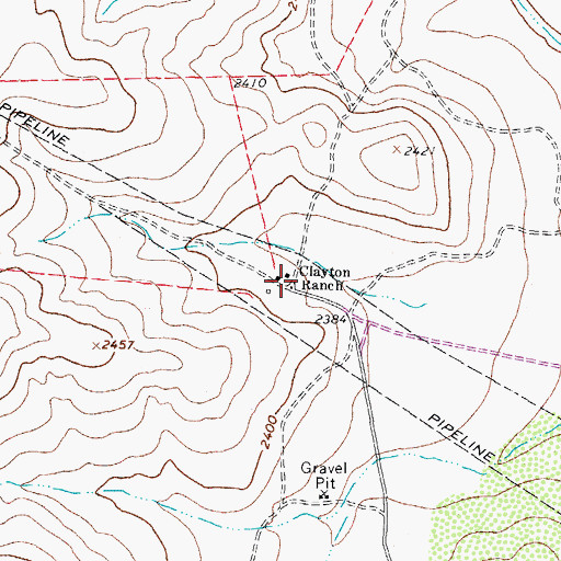 Topographic Map of Clayton Ranch, TX