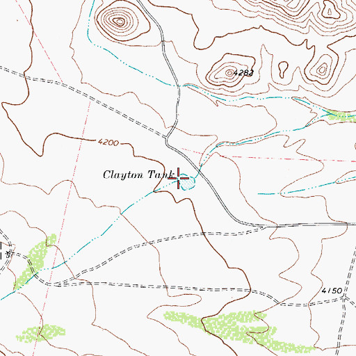 Topographic Map of Clayton Tank, TX