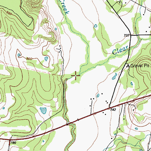 Topographic Map of Clear Branch, TX