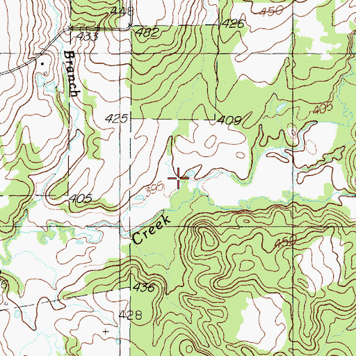Topographic Map of Clear Branch, TX