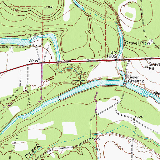 Topographic Map of Clear Creek, TX