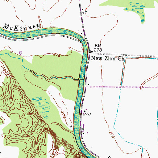 Topographic Map of Clear Creek, TX