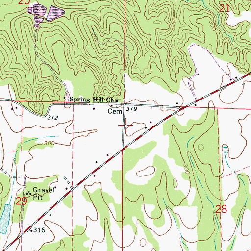 Topographic Map of Archer, AL