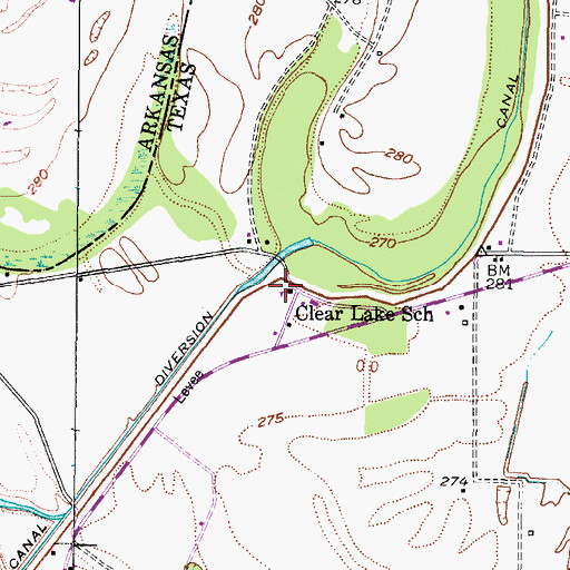 Topographic Map of Clear Lake School, TX
