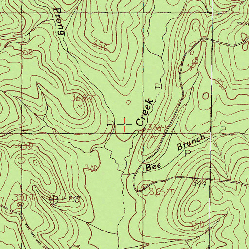 Topographic Map of Clear Prong, TX