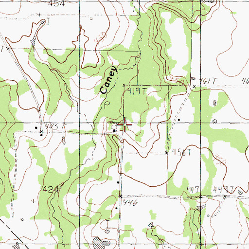 Topographic Map of Clear Spring Church, TX