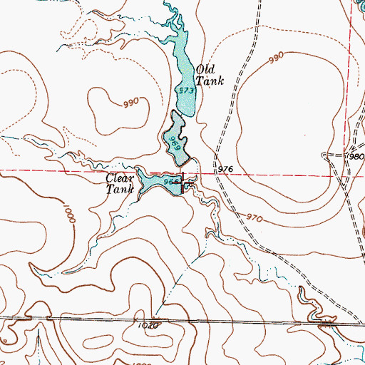 Topographic Map of Clear Tank, TX
