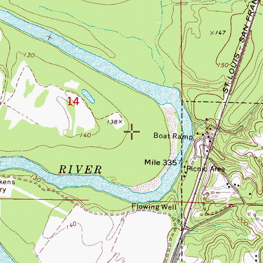 Topographic Map of Bell Ford Bar, AL