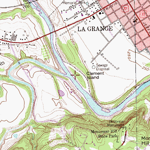 Topographic Map of Clement Island, TX