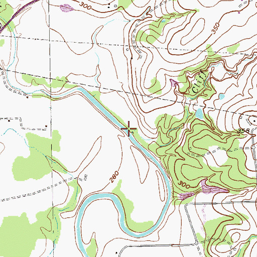 Topographic Map of Cliff Creek, TX