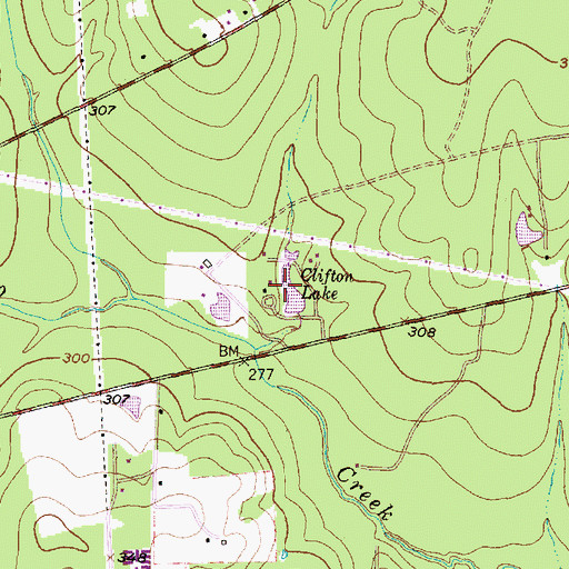 Topographic Map of Clifton Lake, TX
