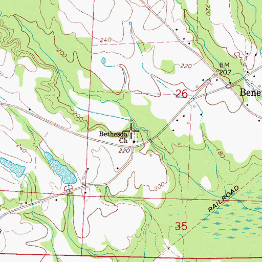 Topographic Map of Bethesda Church Yard Cemetery, AL