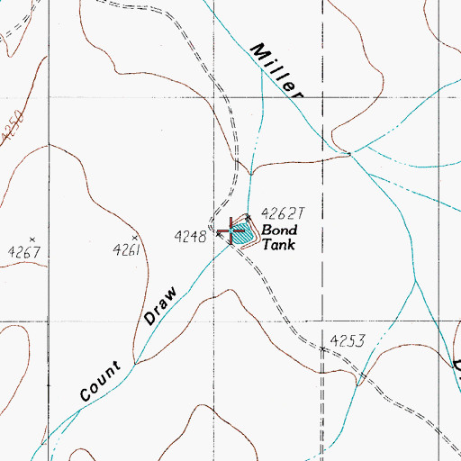 Topographic Map of Bond Tank, TX