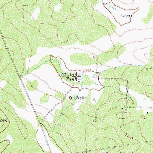 Topographic Map of Clifton Tank, TX