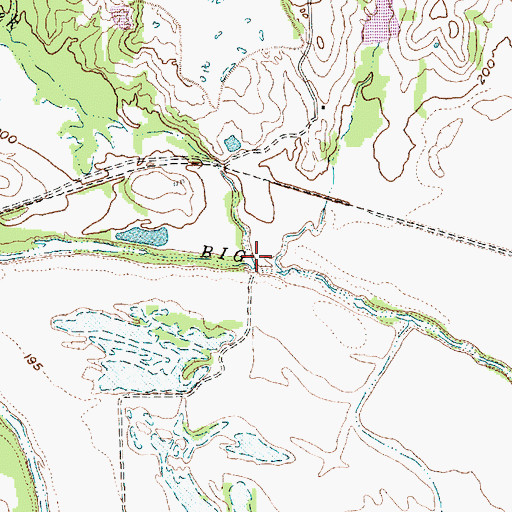 Topographic Map of Clifty Creek, TX