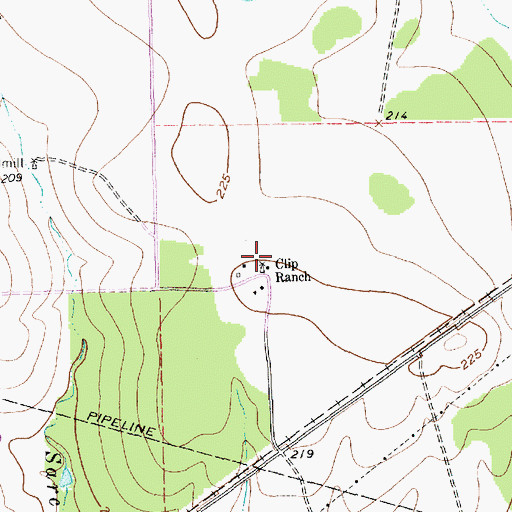 Topographic Map of Clip Ranch, TX