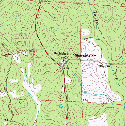 Topographic Map of Bethlehem Church Cemetery, AL