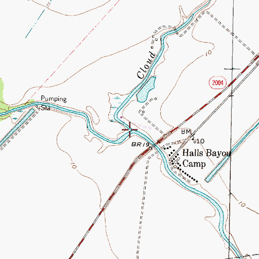 Topographic Map of Cloud Bayou, TX