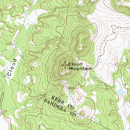 Topographic Map of Cloud Mountain, TX