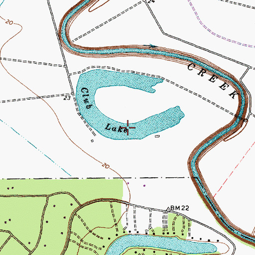 Topographic Map of Club Lake, TX