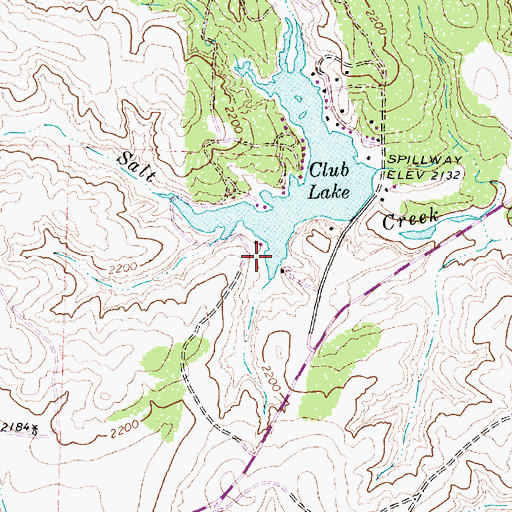 Topographic Map of Club Lake, TX