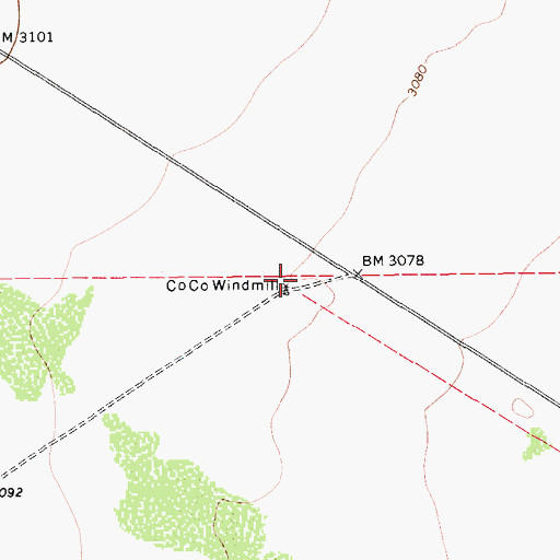 Topographic Map of CoCo Windmill, TX