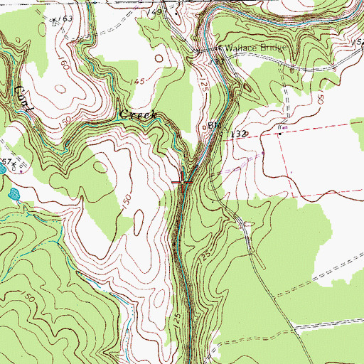 Topographic Map of Coal Creek, TX