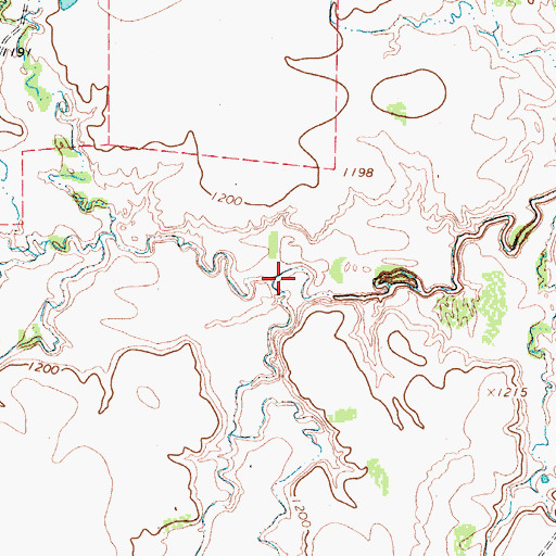 Topographic Map of Coal Creek, TX