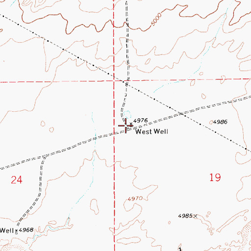 Topographic Map of West Well, AZ