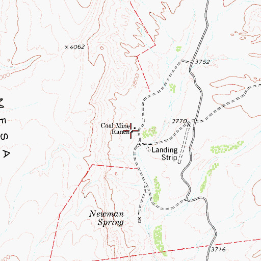 Topographic Map of Coal Mine Ranch, TX