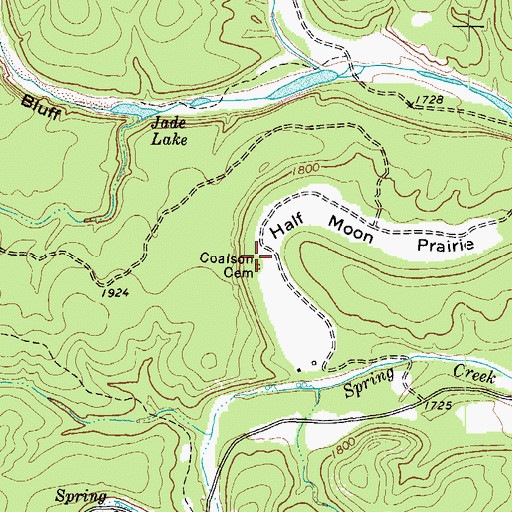 Topographic Map of Coalson Cemetery, TX