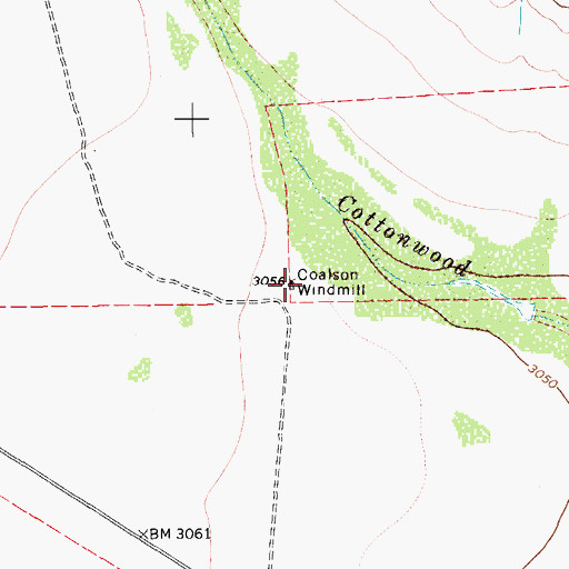 Topographic Map of Coalson Windmill, TX
