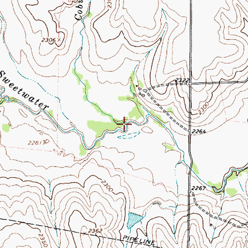 Topographic Map of Coburn Creek, TX