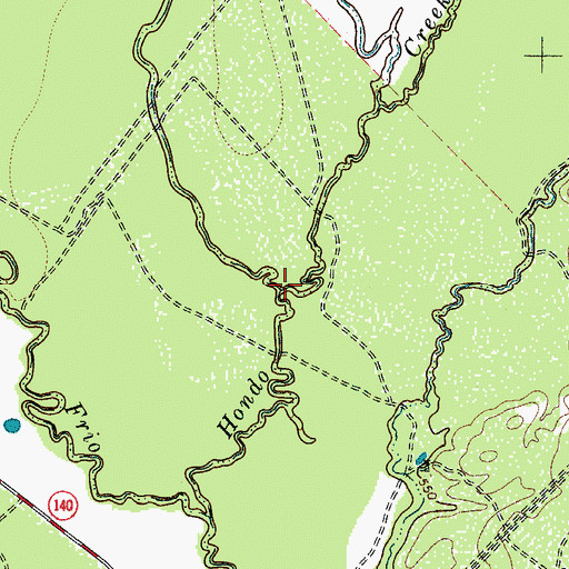 Topographic Map of Cocklebur Creek, TX