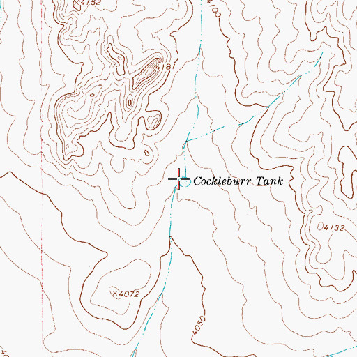 Topographic Map of Cockleburr Tank, TX