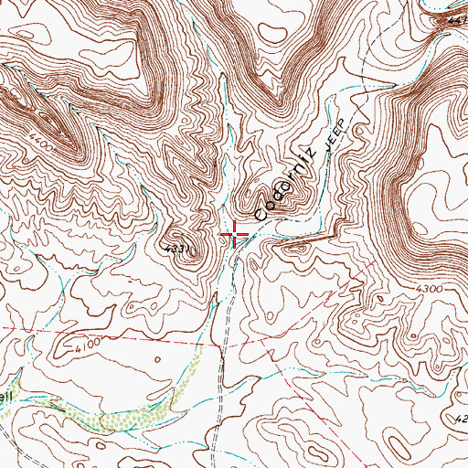 Topographic Map of Codorniz Canyon, TX