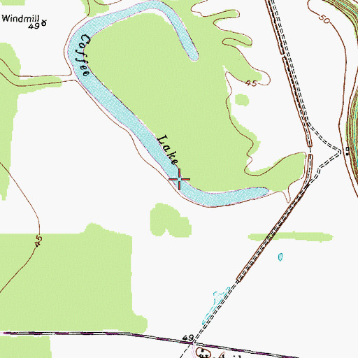 Topographic Map of Coffee Lake, TX