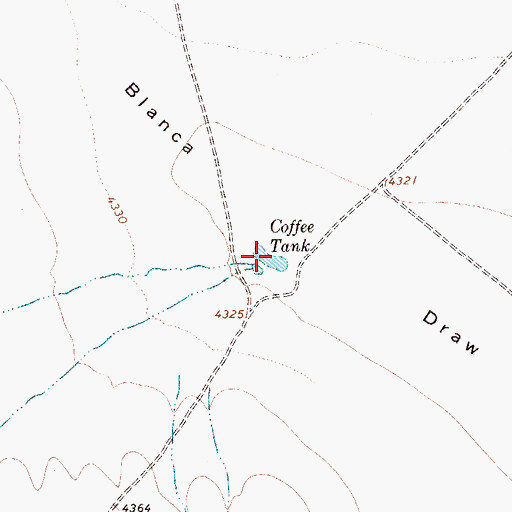 Topographic Map of Coffee Tank, TX