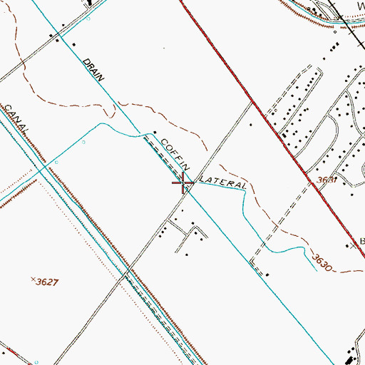 Topographic Map of Coffin Lateral, TX