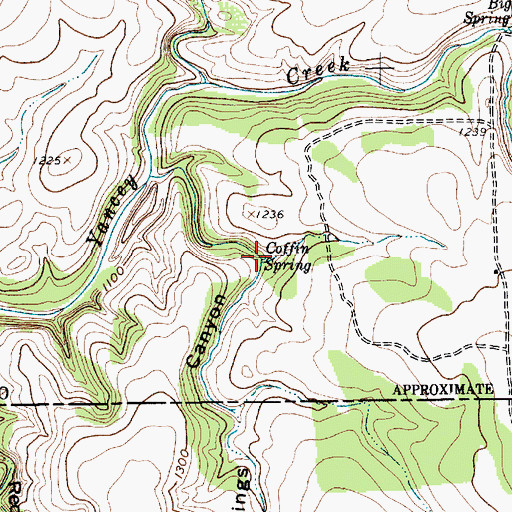 Topographic Map of Coffin Spring, TX