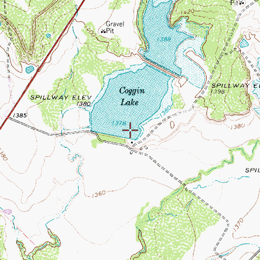 Topographic Map of Coggin Lake, TX