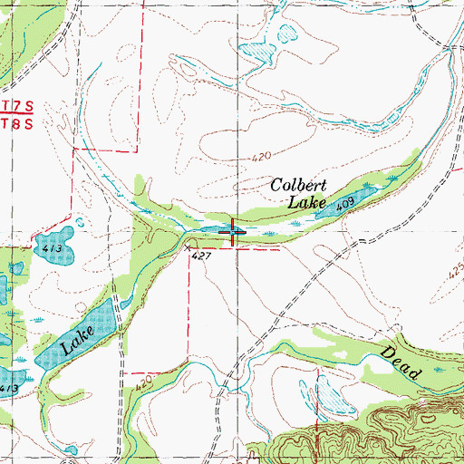 Topographic Map of Colbert Lake, TX