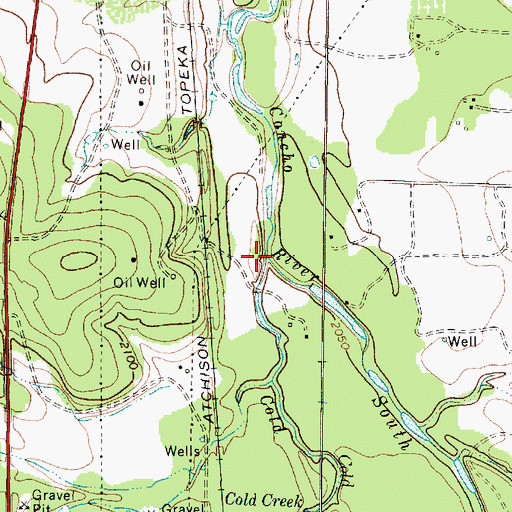 Topographic Map of Cold Creek, TX