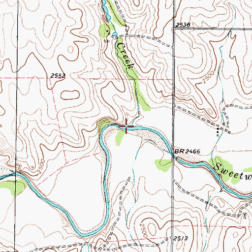 Topographic Map of Cold Creek, TX