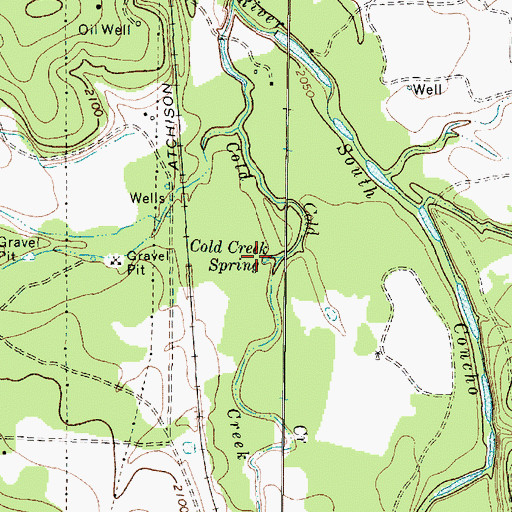 Topographic Map of Cold Creek Spring, TX