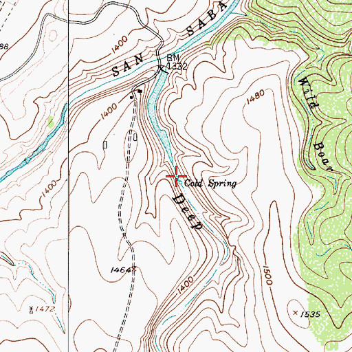 Topographic Map of Cold Spring, TX