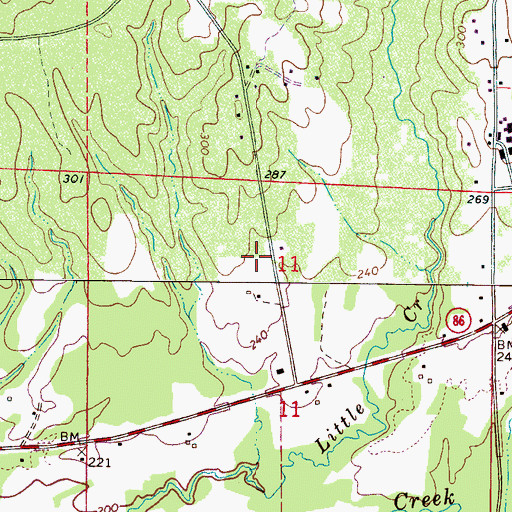 Topographic Map of Brooks Cemetery, AL
