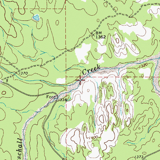 Topographic Map of Cold Spring Creek, TX