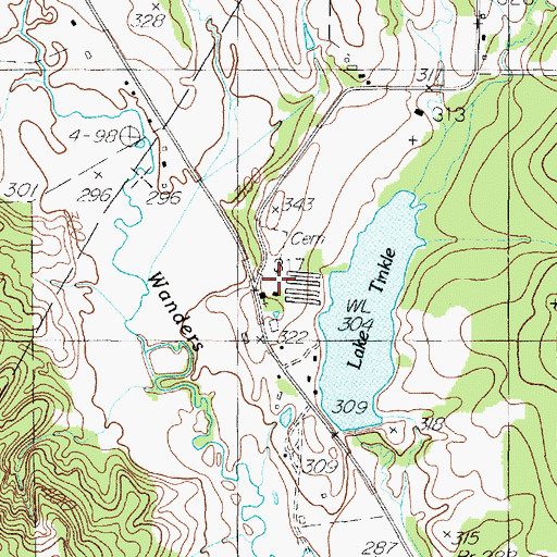 Topographic Map of Cold Springs Church, TX