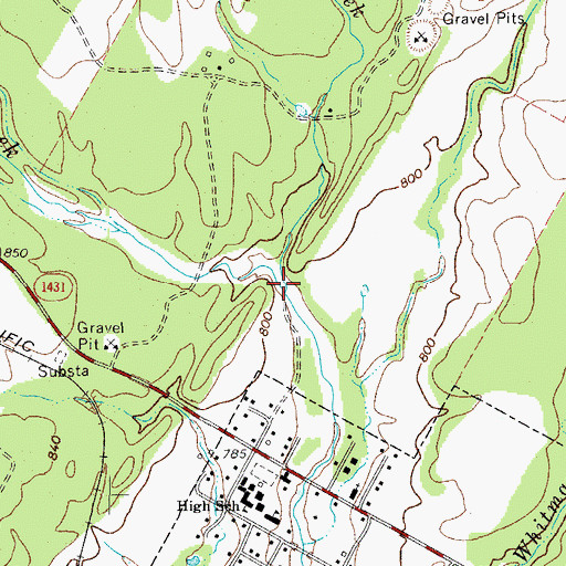 Topographic Map of Coldspring Creek, TX